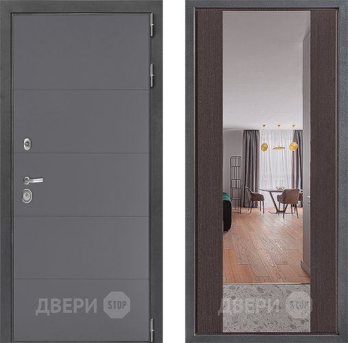 Входная металлическая Дверь Дверной континент ДК-3/649 ФЛЗ-1 Зеркало Венге в Краснознаменске