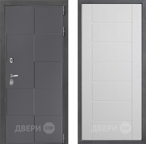 Входная металлическая Дверь Дверной континент ДК-3/606 ФЛ-Лайн Белое дерево в Краснознаменске