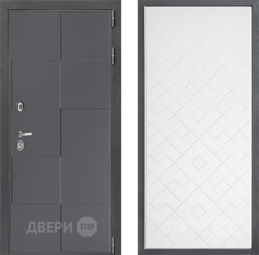 Входная металлическая Дверь Дверной континент ДК-3/606 ФЛ-Тиффани Белый софт в Краснознаменске