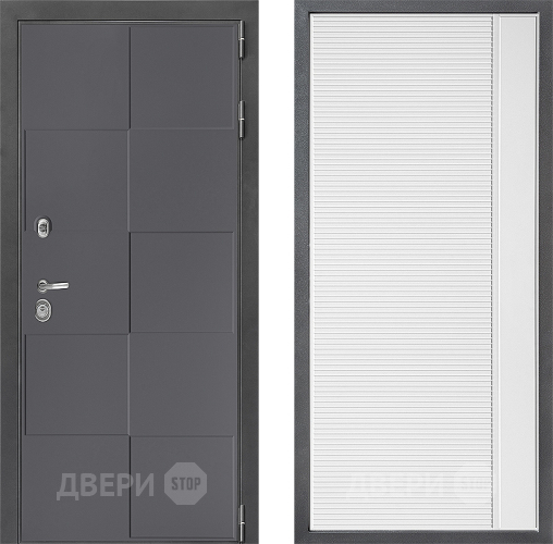 Входная металлическая Дверь Дверной континент ДК-3/606 ФЛ-757 Белое Стекло Софт милк в Краснознаменске
