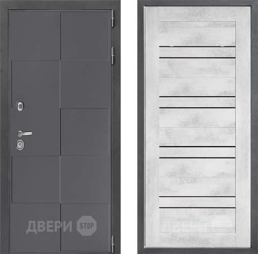 Входная металлическая Дверь Дверной континент ДК-3/606 ФЛ-49 Бетон снежный в Краснознаменске