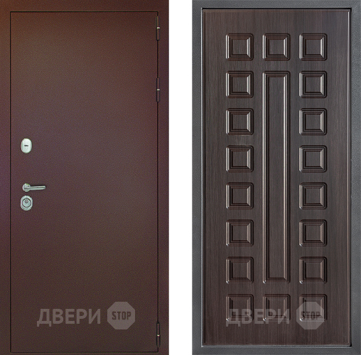 Входная металлическая Дверь Дверной континент Рубикон Медь Дизайн ФЛ-183 Венге в Краснознаменске