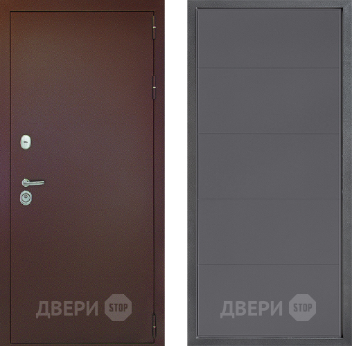 Входная металлическая Дверь Дверной континент Рубикон Медь Дизайн ФЛ-649 Графит софт в Краснознаменске