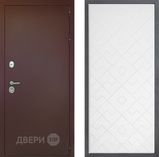Дверь Дверной континент Рубикон Медь Дизайн ФЛ-Тиффани Белый софт в Краснознаменске
