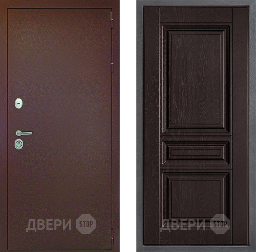 Входная металлическая Дверь Дверной континент Рубикон Медь Дизайн ФЛ-243 Дуб шоколадный в Краснознаменске