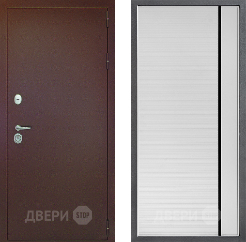 Входная металлическая Дверь Дверной континент Рубикон Медь Дизайн ФЛ-757 Черное Стекло Софт милк в Краснознаменске