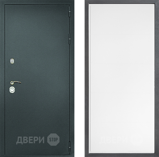 Входная металлическая Дверь Дверной континент Рубикон Серебро Дизайн ФЛ-649 Белый софт в Краснознаменске