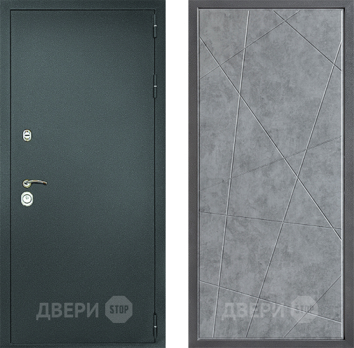 Дверь Дверной континент Рубикон Серебро Дизайн ФЛ-655 Бетон серый в Краснознаменске