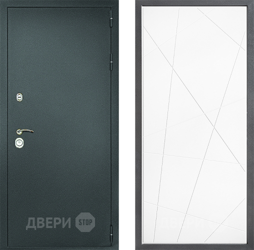 Дверь Дверной континент Рубикон Серебро Дизайн ФЛ-655 Белый софт в Краснознаменске