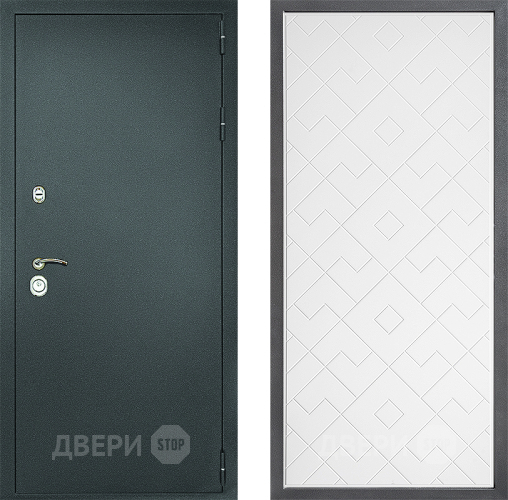 Входная металлическая Дверь Дверной континент Рубикон Серебро Дизайн ФЛ-Тиффани Белый софт в Краснознаменске