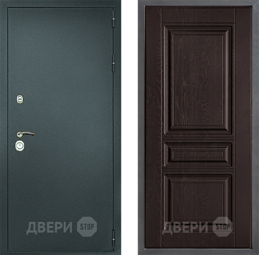 Входная металлическая Дверь Дверной континент Рубикон Серебро Дизайн ФЛ-243 Дуб шоколадный в Краснознаменске