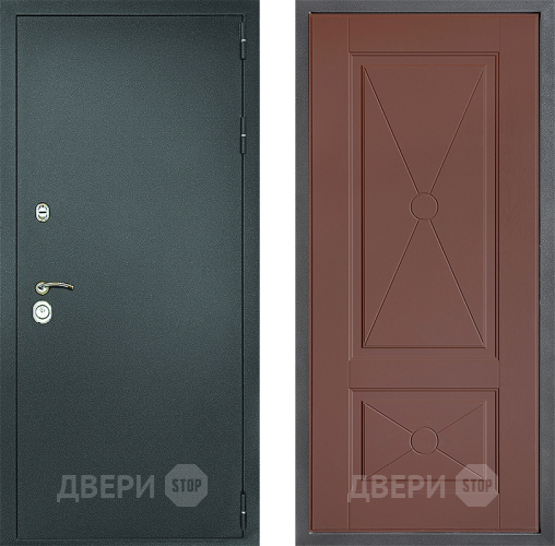 Входная металлическая Дверь Дверной континент Рубикон Серебро Дизайн ФЛ-617 Ясень шоколадный в Краснознаменске