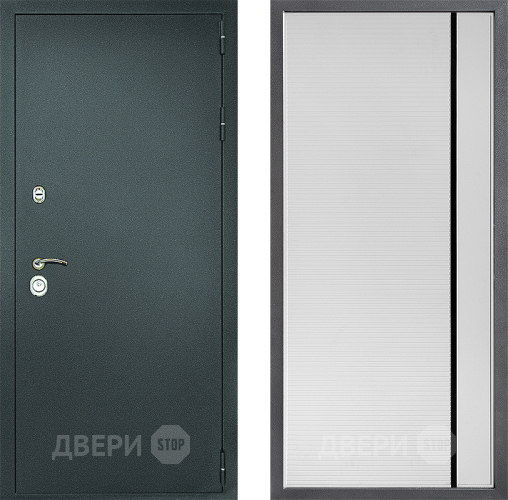 Входная металлическая Дверь Дверной континент Рубикон Серебро Дизайн ФЛ-757 Черное Стекло Софт милк в Краснознаменске