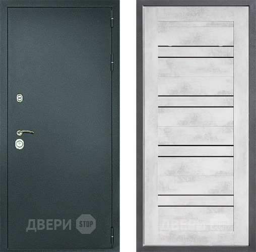 Дверь Дверной континент Рубикон Серебро Дизайн ФЛ-49 Бетон снежный в Краснознаменске