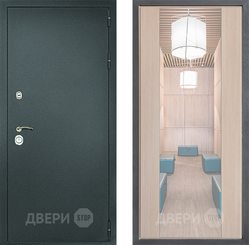 Дверь Дверной континент Рубикон Серебро Дизайн ФЛЗ-1 Зеркало Капучино в Краснознаменске