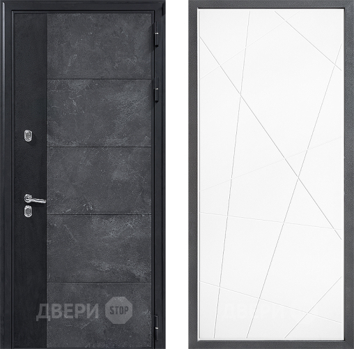 Входная металлическая Дверь Дверной континент ДК-15 Бетон ТЕРМО ФЛ-655 Белый софт в Краснознаменске