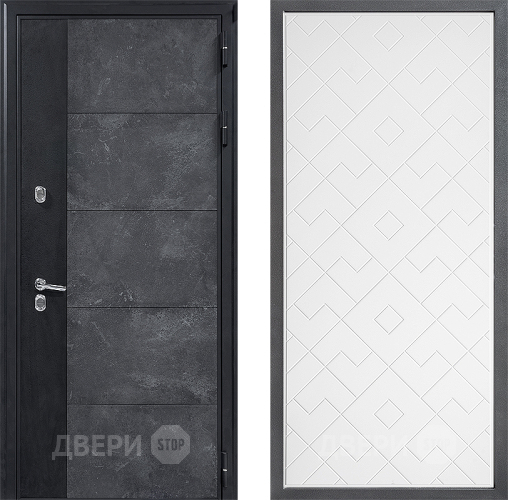 Входная металлическая Дверь Дверной континент ДК-15 Бетон ТЕРМО ФЛ-Тиффани Белый софт в Краснознаменске