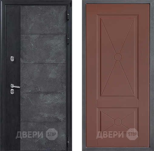 Входная металлическая Дверь Дверной континент ДК-15 Бетон ТЕРМО ФЛ-617 Ясень шоколадный в Краснознаменске