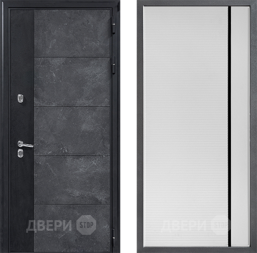 Входная металлическая Дверь Дверной континент ДК-15 Бетон ТЕРМО ФЛ-757 Черное Стекло Софт милк в Краснознаменске