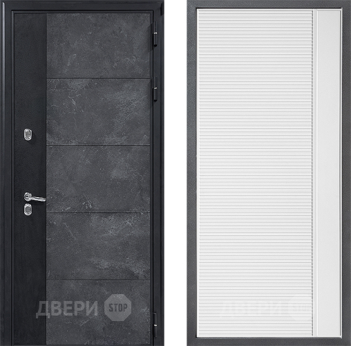 Входная металлическая Дверь Дверной континент ДК-15 Бетон ТЕРМО ФЛ-757 Белое Стекло Софт милк в Краснознаменске