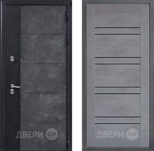 Входная металлическая Дверь Дверной континент ДК-15 Бетон ТЕРМО ФЛ-49 Бетон серый в Краснознаменске