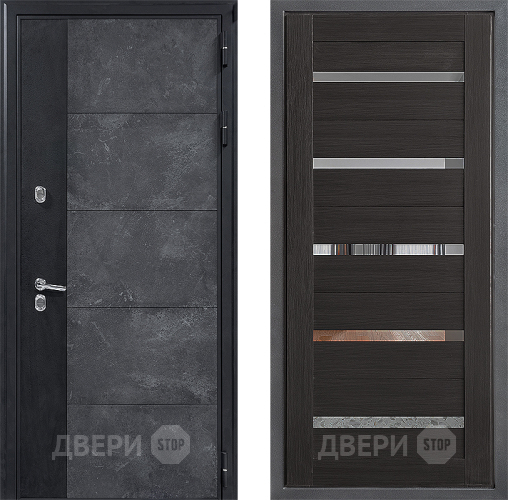 Входная металлическая Дверь Дверной континент ДК-15 Бетон ТЕРМО ФЛ-47 Венге в Краснознаменске