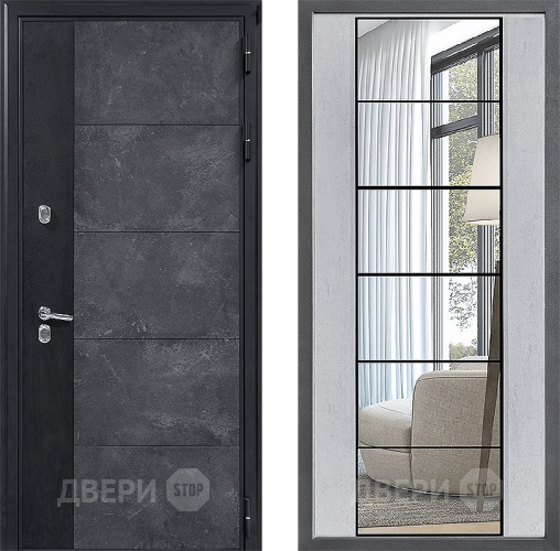 Дверь Дверной континент ДК-15 Бетон ТЕРМО ФЛЗ-2 Зеркало Бетон светлый в Краснознаменске