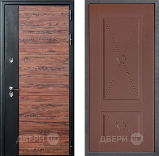 Входная металлическая Дверь Дверной континент ДК-15 Красное Дерево ТЕРМО ФЛ-617 Ясень шоколадный в Краснознаменске