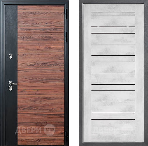 Входная металлическая Дверь Дверной континент ДК-15 Красное Дерево ТЕРМО ФЛ-49 Бетон снежный в Краснознаменске