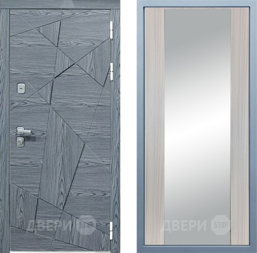 Входная металлическая Дверь Дива МД-97/3 Д-15 Зеркало Сандал белый в Краснознаменске