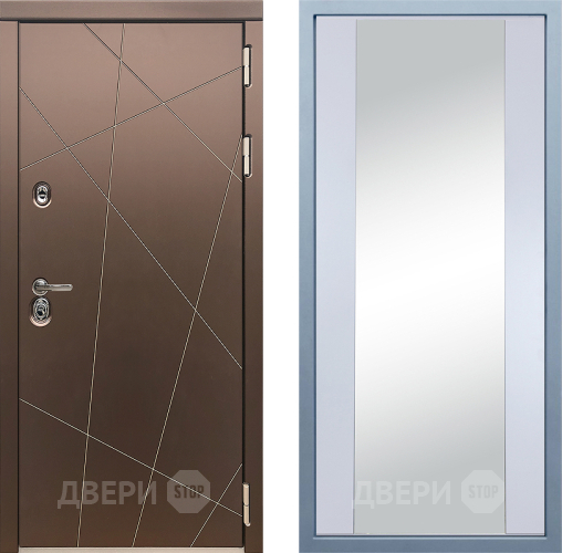 Входная металлическая Дверь Дива МД-50 Д-15 Зеркало Белый в Краснознаменске