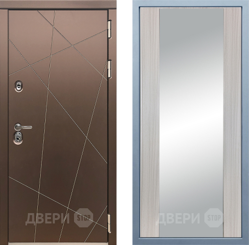 Входная металлическая Дверь Дива МД-50 Д-15 Зеркало Сандал белый в Краснознаменске