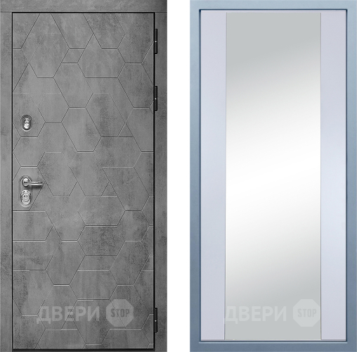 Входная металлическая Дверь Дива МД-51 Д-15 Зеркало Белый в Краснознаменске