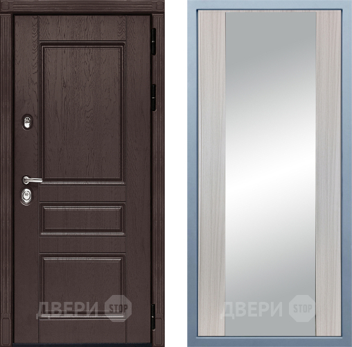 Входная металлическая Дверь Дива МД-90 Д-15 Зеркало Сандал белый в Краснознаменске