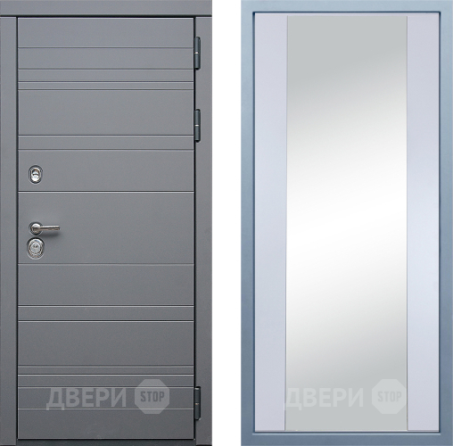 Входная металлическая Дверь Дива МД-39 Д-15 Зеркало Белый в Краснознаменске
