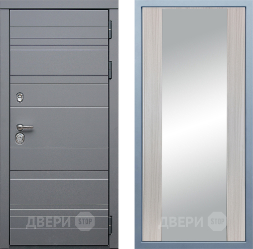 Входная металлическая Дверь Дива МД-39 Д-15 Зеркало Сандал белый в Краснознаменске
