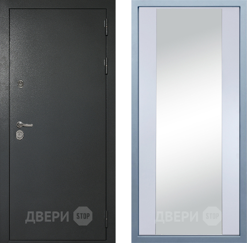 Входная металлическая Дверь Дива МД-40 Титан Д-15 Зеркало Белый в Краснознаменске