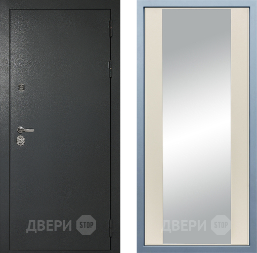 Входная металлическая Дверь Дива МД-40 Титан Д-15 Зеркало Шампань в Краснознаменске