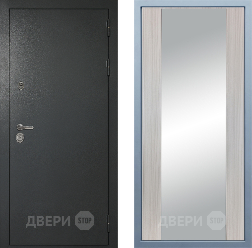 Входная металлическая Дверь Дива МД-40 Титан Д-15 Зеркало Сандал белый в Краснознаменске