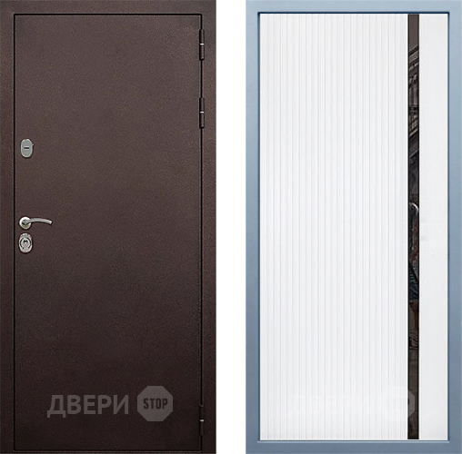 Входная металлическая Дверь Дива МД-40 Медь МХ-46 Белый матовый в Краснознаменске