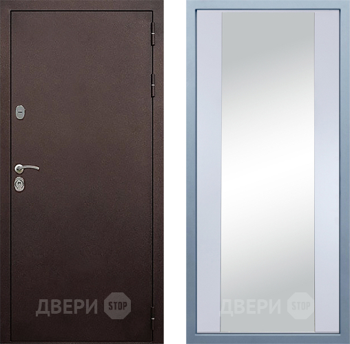 Входная металлическая Дверь Дива МД-40 Медь Д-15 Зеркало Белый в Краснознаменске
