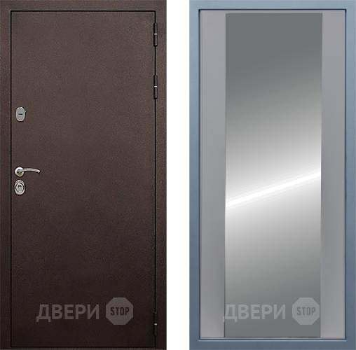 Входная металлическая Дверь Дива МД-40 Медь Д-15 Зеркало Силк Маус в Краснознаменске