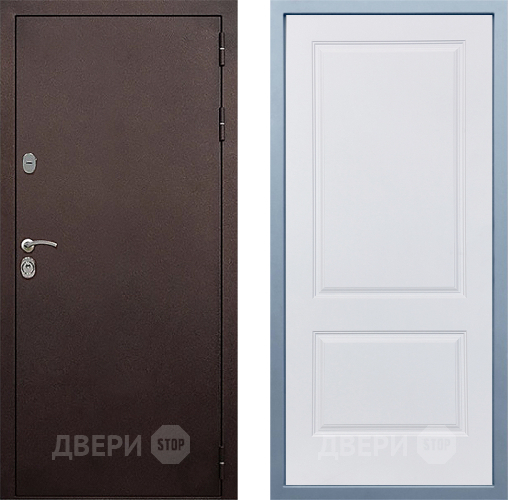 Входная металлическая Дверь Дива МД-40 Медь Д-7 Белый в Краснознаменске