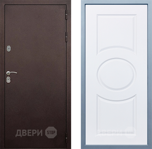 Входная металлическая Дверь Дива МД-40 Медь Д-8 Белый в Краснознаменске