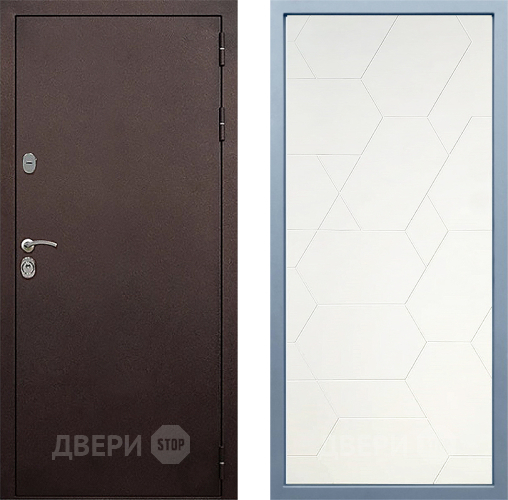 Входная металлическая Дверь Дива МД-40 Медь М-16 Белый в Краснознаменске