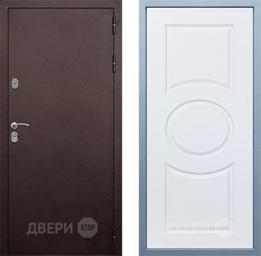 Входная металлическая Дверь Дива МД-40 Медь М-30 Белый в Краснознаменске