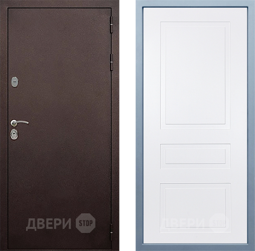 Входная металлическая Дверь Дива МД-40 Медь Н-13 Белый в Краснознаменске