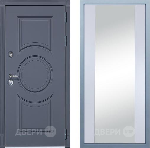 Входная металлическая Дверь Дива МХ-30 STR Д-15 Зеркало Белый в Краснознаменске