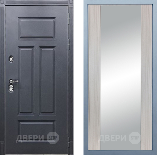 Входная металлическая Дверь Дива МХ-29 STR Д-15 Зеркало Сандал белый в Краснознаменске