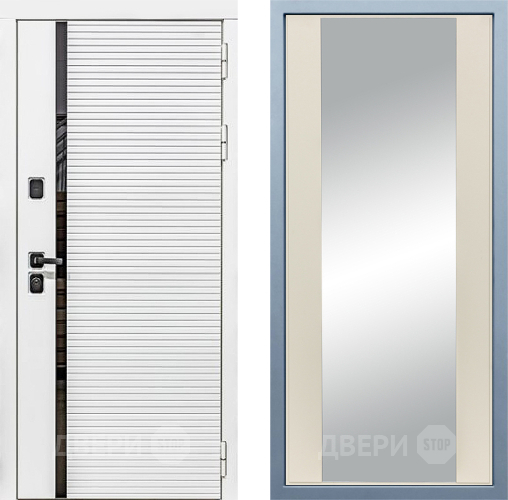 Входная металлическая Дверь Дива МХ-45 Белая STR Д-15 Зеркало Шампань в Краснознаменске